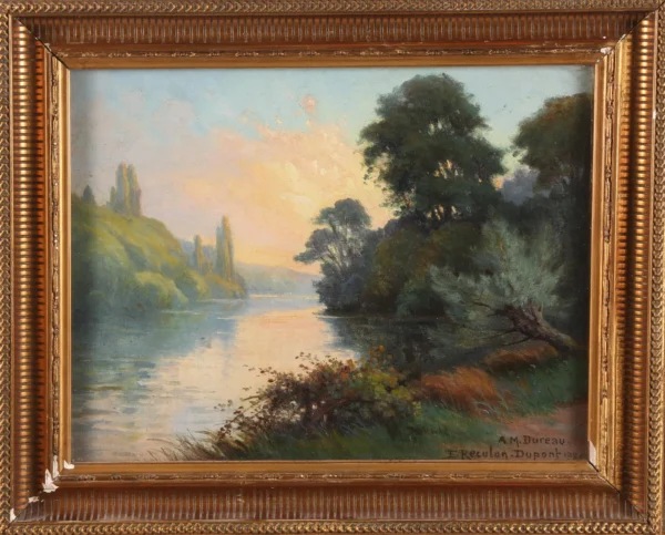 Ernest Reculon-Dupont, paysage lacustre (fin XIXe)