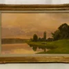 16 A. Roust, paysage lacustre. Huile sur toile début XXe