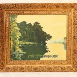 Jean Vergniol "Dans les landes", huile sur panneau mi XXe