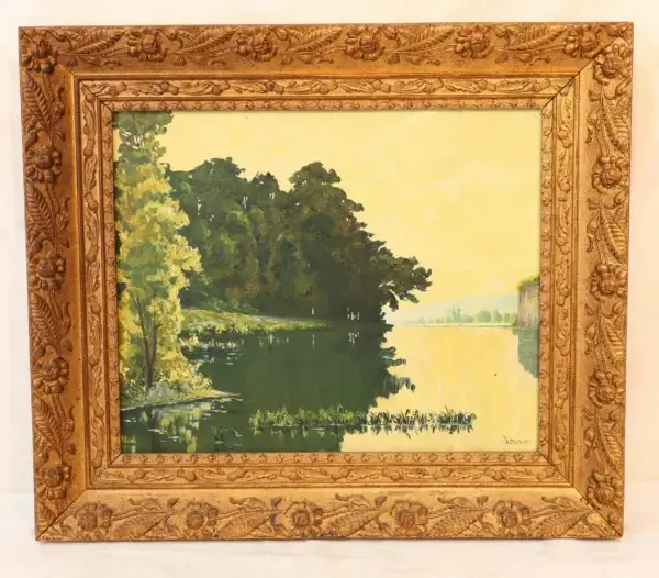Jean Vergniol "Dans les landes", huile sur panneau mi XXe