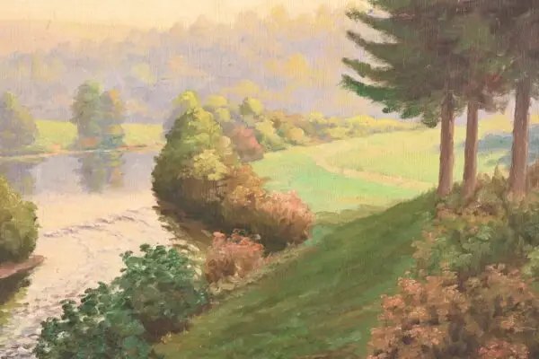 24#3 J. Vanneste, "Esneux", huile sur toile début XXe