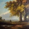 26#2 Huile sur toile fin XIXe, paysage lacustre