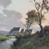 Georges Grégoire Lavaux, "Soir de septembre à la forge". Huile sur toile, 1942