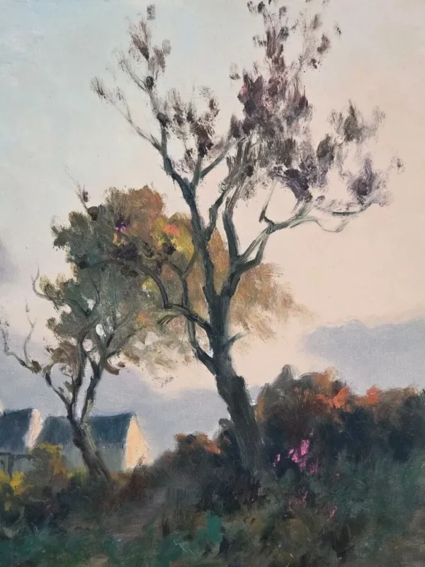 Georges Grégoire Lavaux, "Soir de septembre à la forge". Huile sur toile, 1942