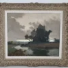 Georges Grégoire Lavaux , paysage fluvial hivernal (1942)
