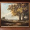 R26 Huile sur toile fin XIXe, paysage lacustre