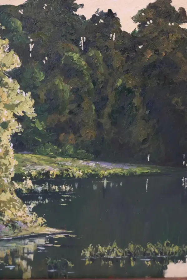 Jean Vergniol "Dans les landes", huile sur panneau mi XXe