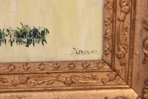 Jean Vergniol "Dans les landes", huile sur panneau mi XXe
